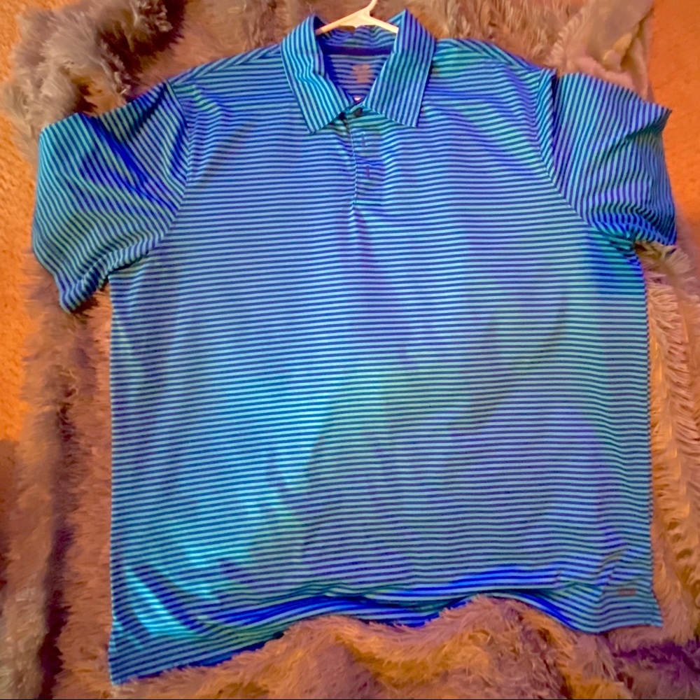 🏌🏽♂️Champion Golf Duo Dry blue striped polo XXL